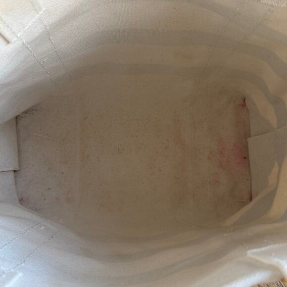 Llbean vintage nautical blue cream yellow medium sized boat and tote bag purse - Picture 2 of 7